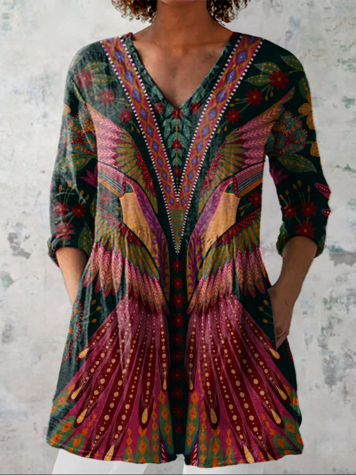 Manon | Blouse longue à col en V