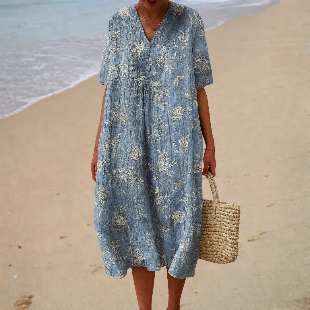 Lili™ | Robe midi à rayures pastel