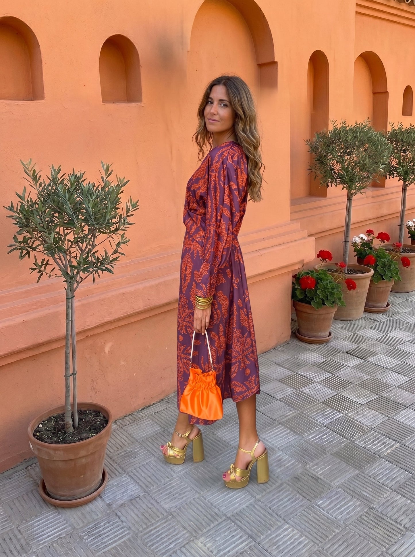 Robe midi imprimee
