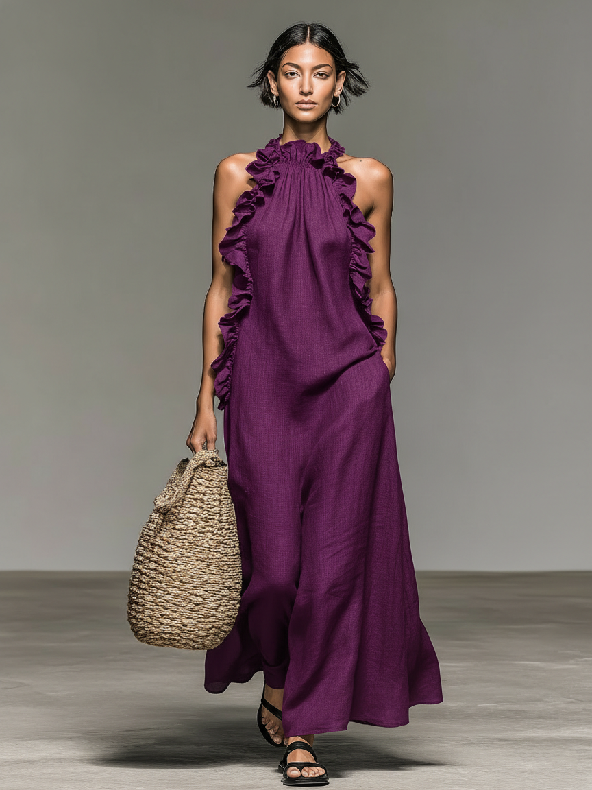 Bára | Robe longue avec poches