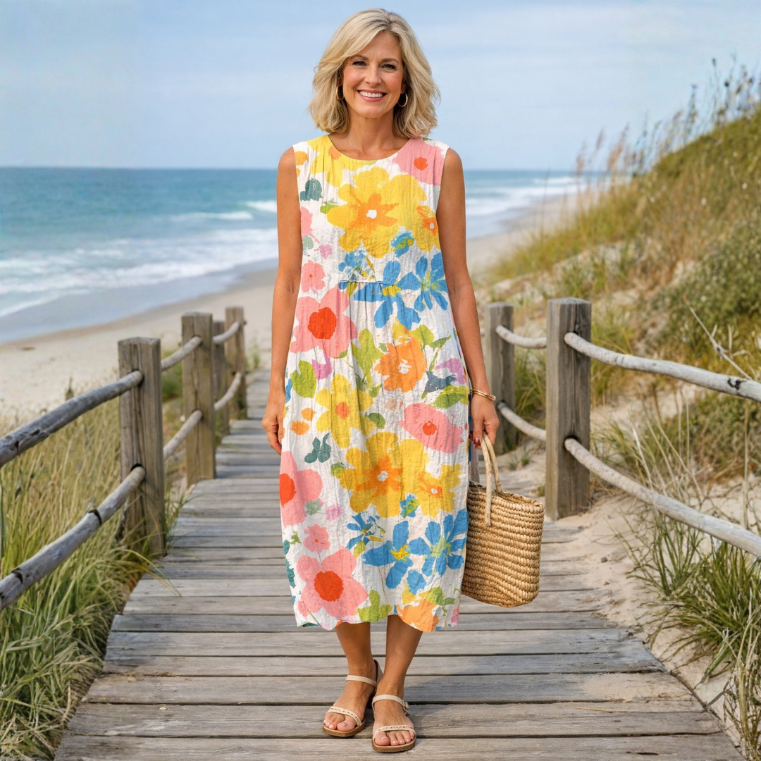 Ela™ | Robe midi à fleurs pastel