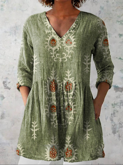 Elise | Blouse longue à col en V