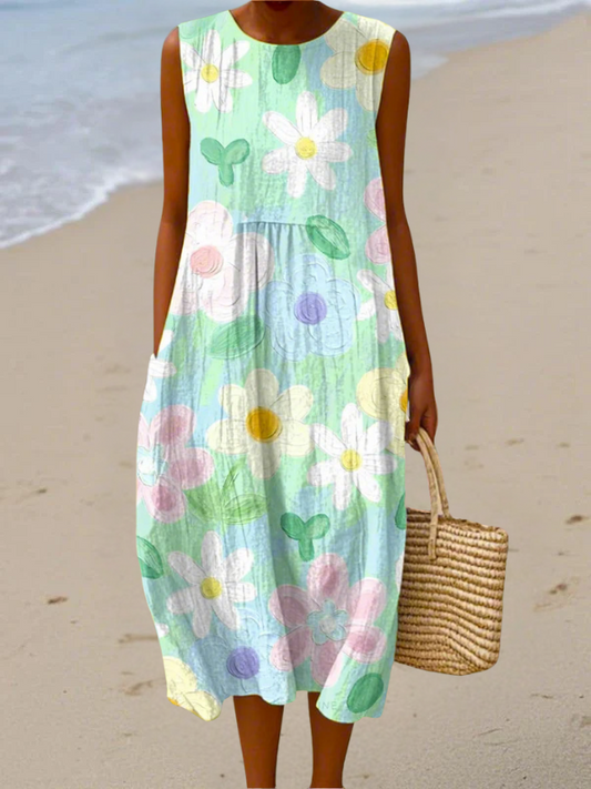 Ema™ | Robe midi à fleurs pastel