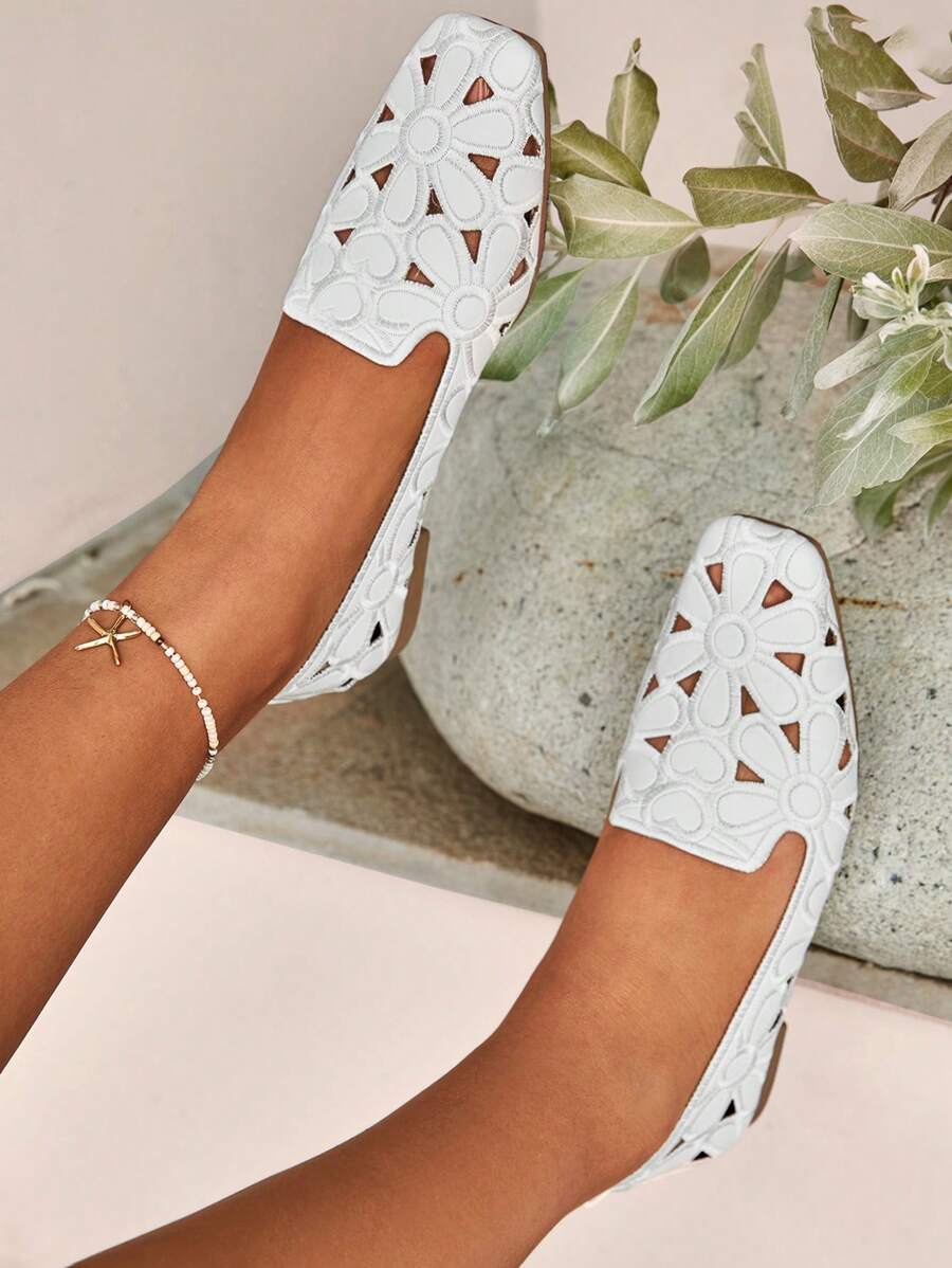 Rosace | Ballerines Orthopédiques Ajourées Motif Floral