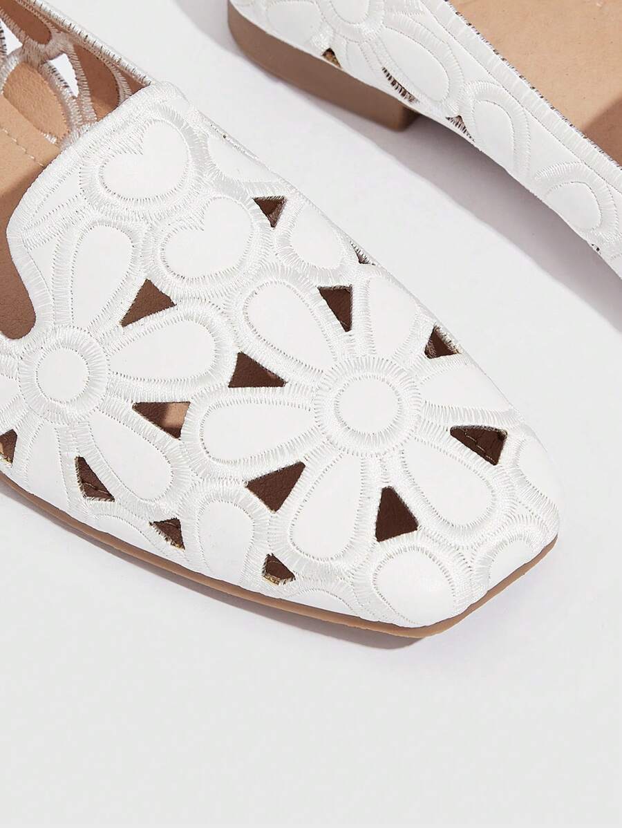 Rosace - Ballerines Orthopédiques Ajourées Motif Floral