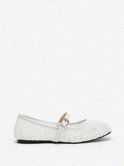Jasmine - Ballerines Orthopédiques Mary Jane Broderie Florale