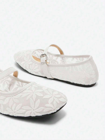 Jasmine - Ballerines Orthopédiques Mary Jane Broderie Florale