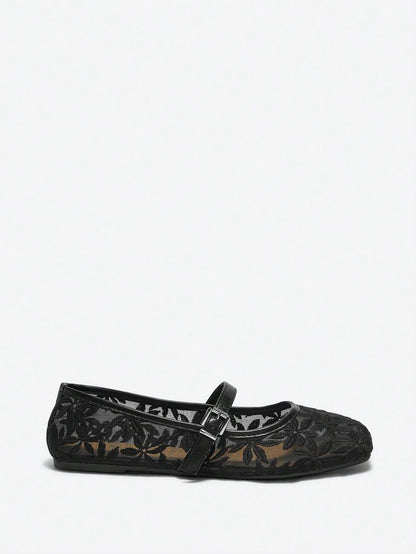 Jasmine - Ballerines Orthopédiques Mary Jane Broderie Florale