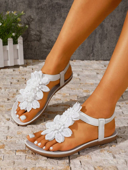 Floréa | Sandales Orthopédiques Fleurs Appliquées