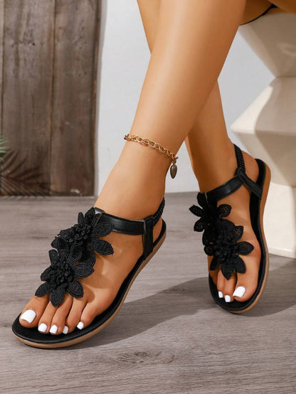 Floréa | Sandales Orthopédiques Fleurs Appliquées