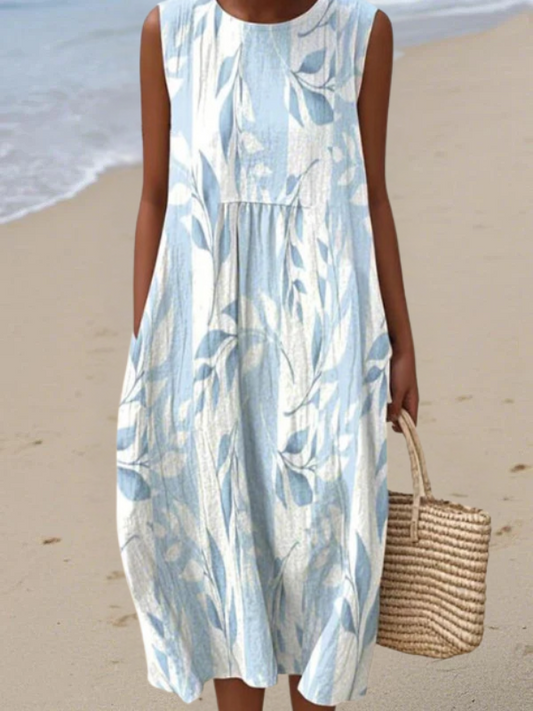 Radka™ | Robe midi à motif feuilles
