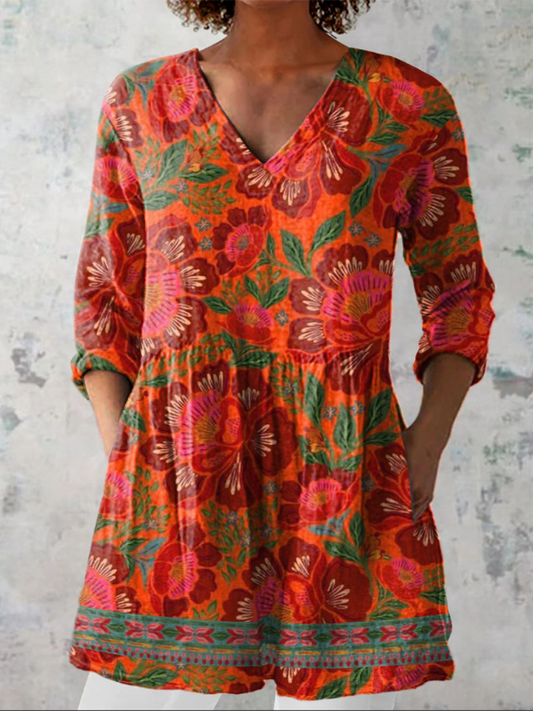 Marion | Blouse longue à encolure en V