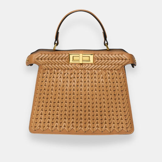 Wélvoise | Sac tressé fermeture dorée
