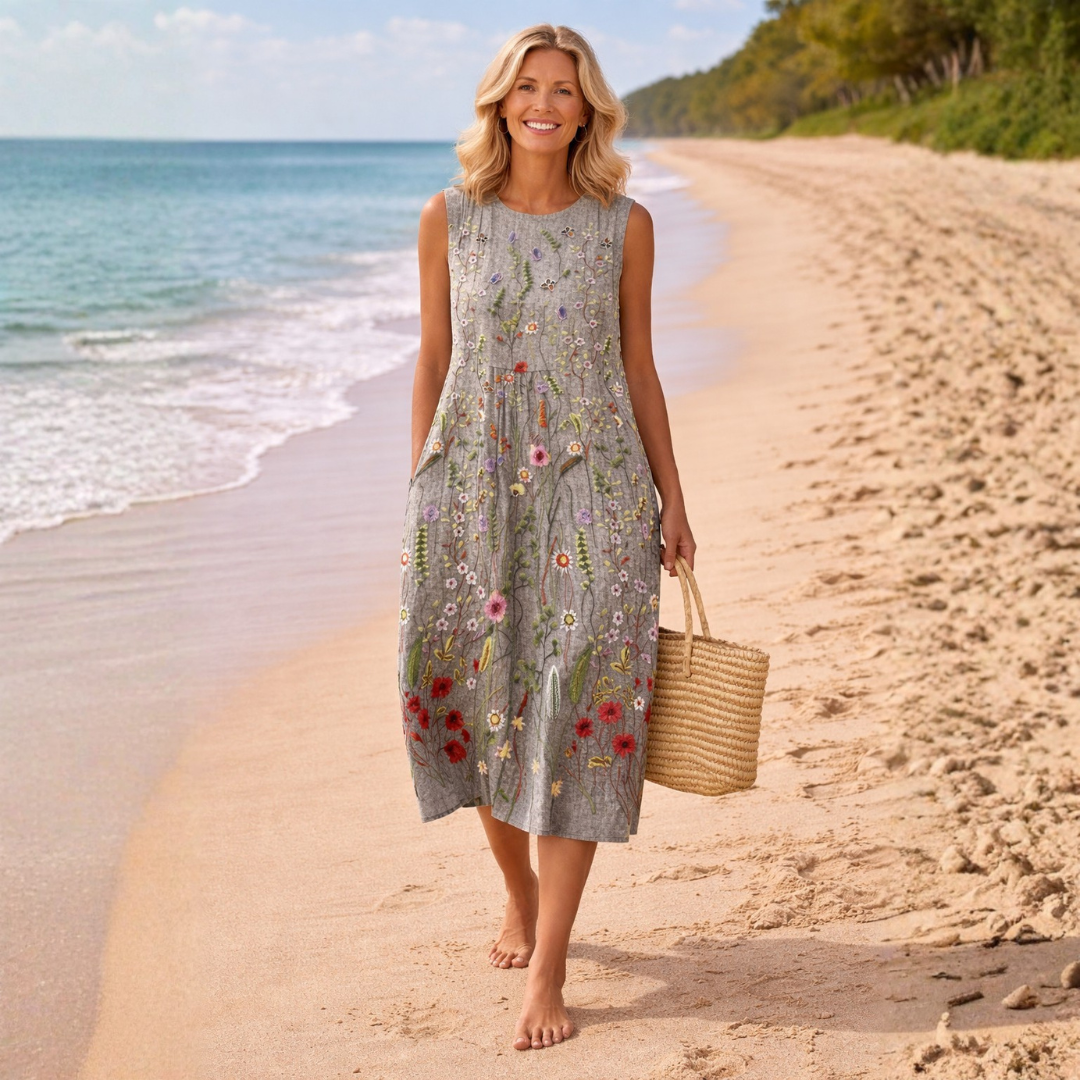 Kamila™ | Robe midi à fleurs sauvages