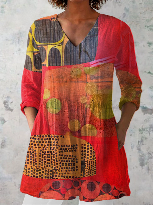 Lucie | Blouse longue avec décolleté en V
