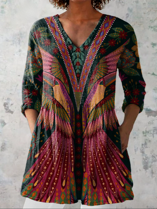 Manon | Blouse longue à col en V