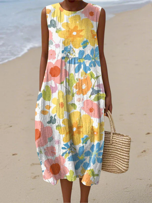 Ela™ | Robe midi à fleurs pastel