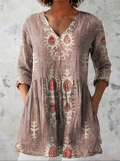 Elise | Blouse longue à col en V