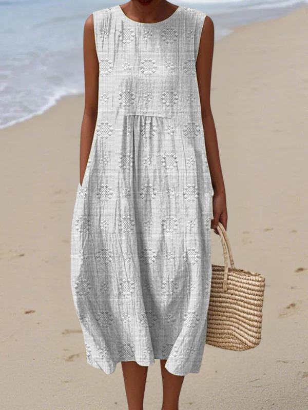 Růžena™ | Robe midi brodée