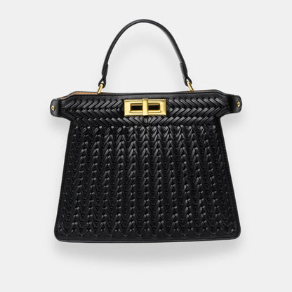 Wélvoise | Sac tressé fermeture dorée