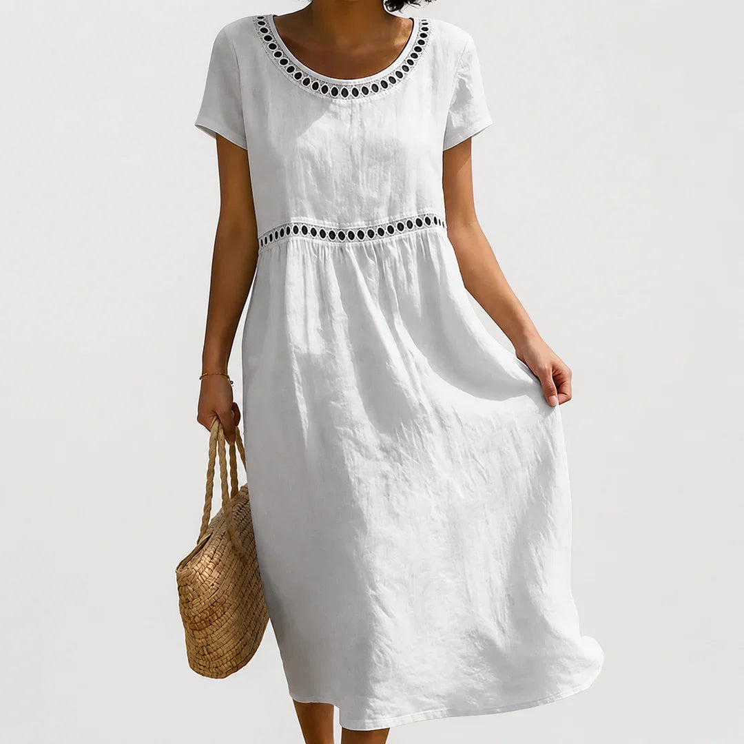 Livia | Lněné vyšívané šaty