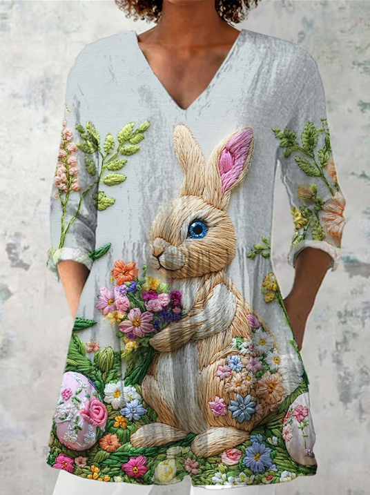 Marguerite | Longue blouse col en V