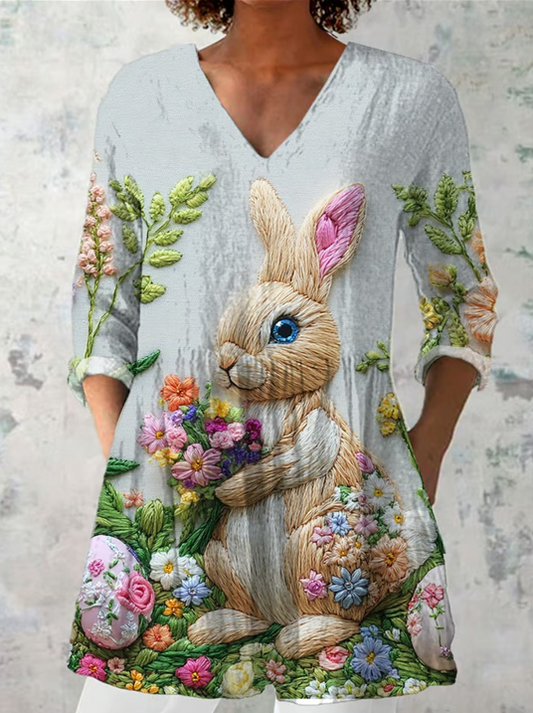 Marguerite | Longue blouse col en V