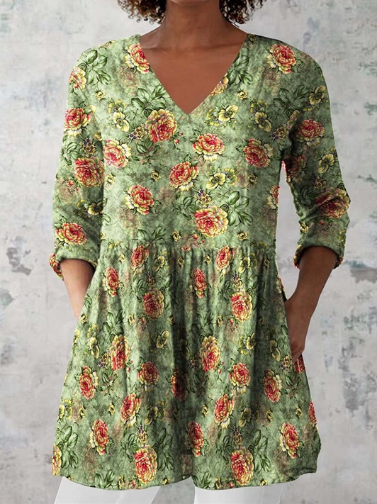 Sarah | Blouse longue à encolure en V