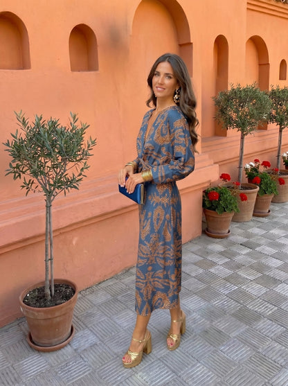 Robe midi imprimee