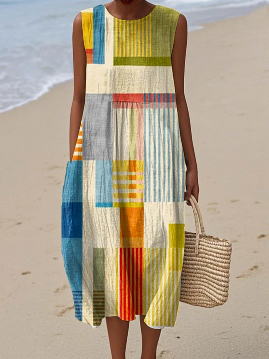 Eva™ | Robe midi géométrique