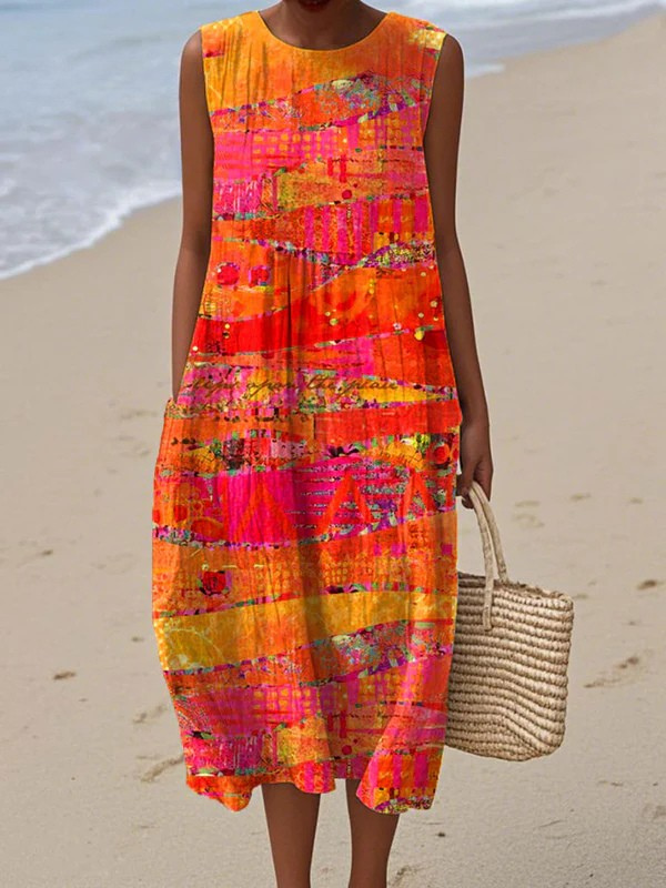Fany™ | Robe midi coucher de soleil