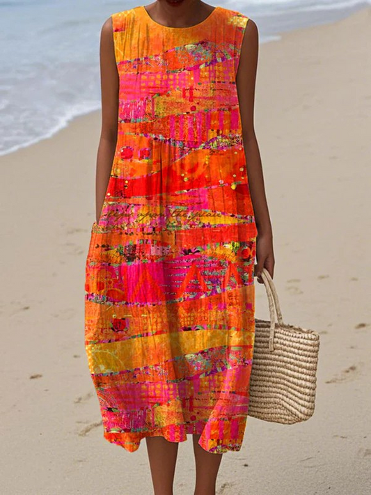 Fany™ | Robe midi coucher de soleil