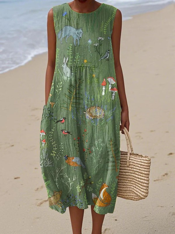 Naďa™ | Robe midi à motif forêt