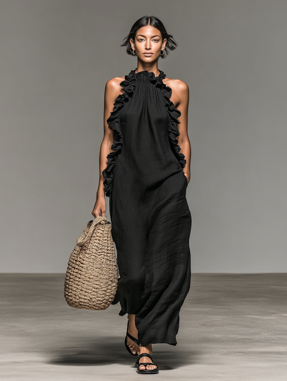 Bára | Robe longue avec poches