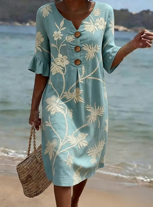 Bohdana | Robe décontractée pour femme à motifs floraux ou unie