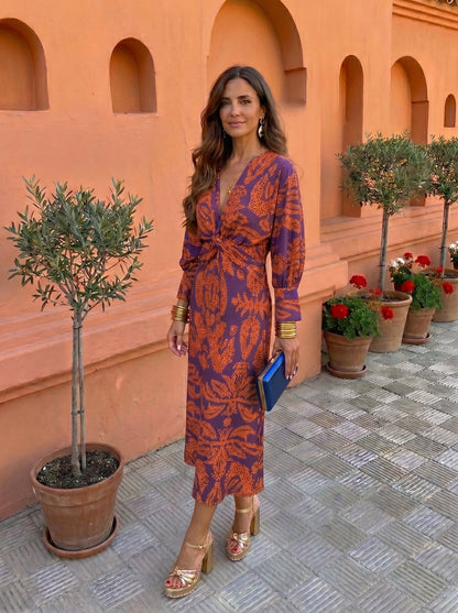 Robe midi imprimee