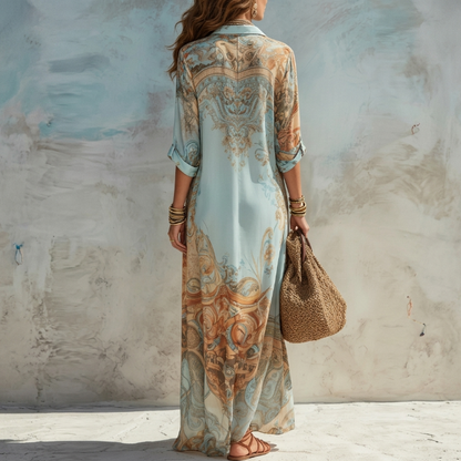 Simona | Robe chemise de style méditerranéen